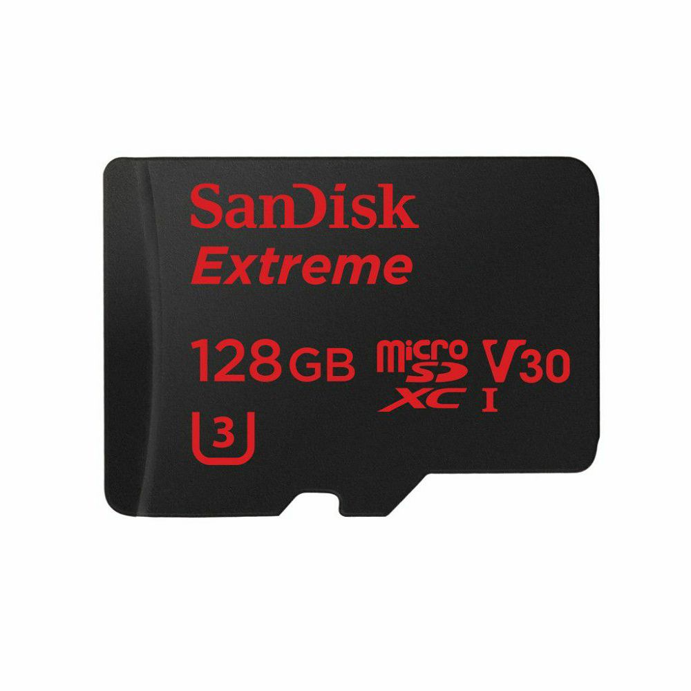 SanDisk microSDXC 128GB 90MB/s + SD Adapter for Action Sports Cameras Extreme Class 10 V30 UHS-I memorijska kartica (SDSQXVF-128G-GN6AA)