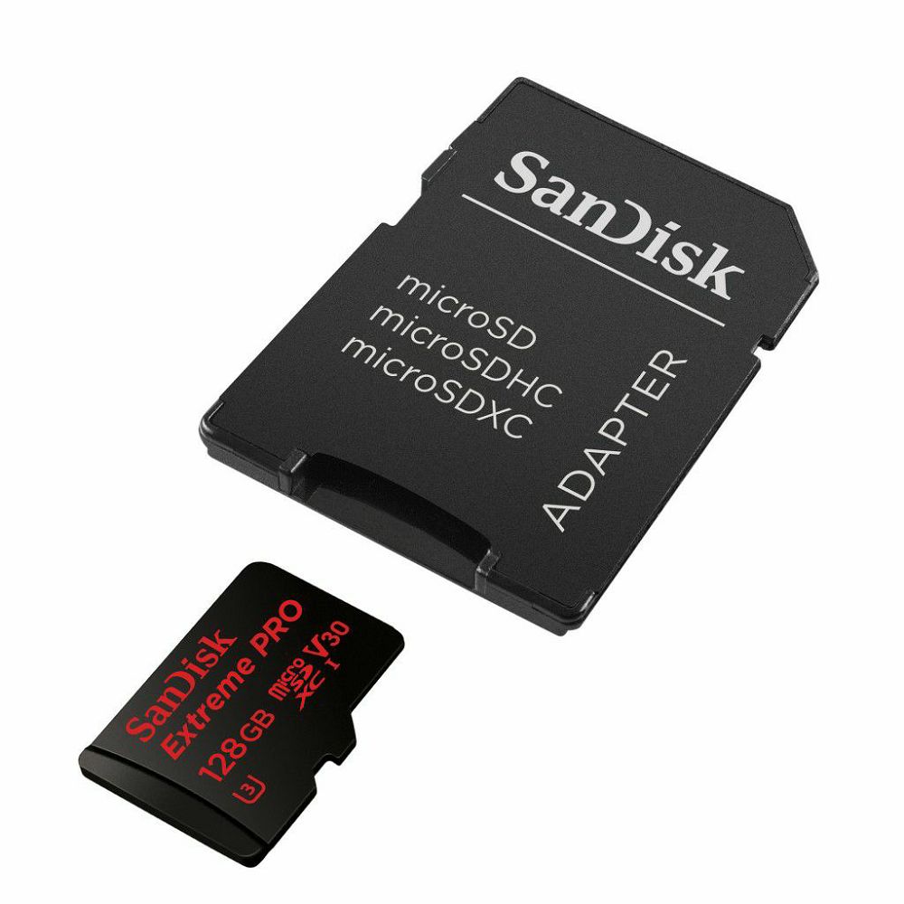 SanDisk microSDXC 128GB 95MB/s + SD Adapter + Rescue Pro Deluxe Extreme Plus Class 10 V30 UHS-I U3 memorijska kartica (SDSQXWG-128G-GN6MA)