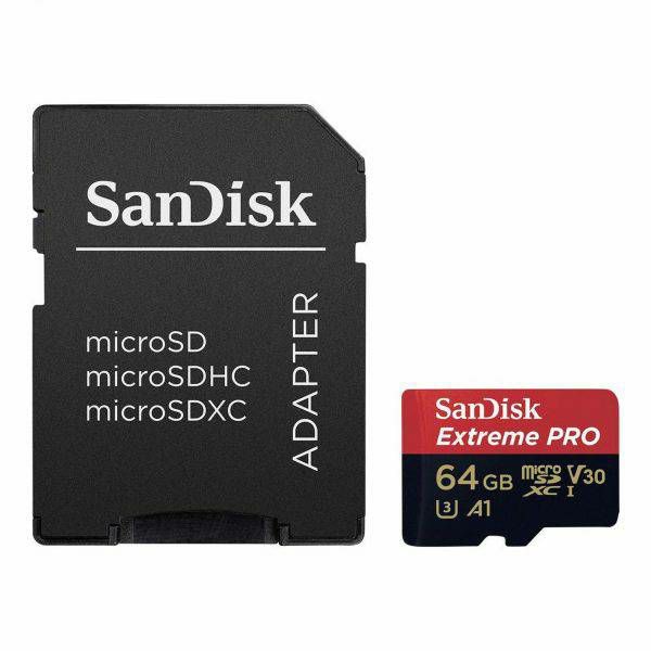 SanDisk microSDXC 64GB 100MB/s + SD Adapter + Rescue Pro Deluxe Extreme Pro A1 C10 V30 UHS-I U3 memorijska kartica (SDSQXCG-064G-GN6MA)