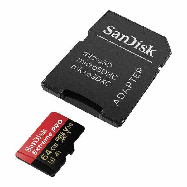 SanDisk microSDXC 64GB 100MB/s + SD Adapter + Rescue Pro Deluxe Extreme Pro A1 C10 V30 UHS-I U3 memorijska kartica (SDSQXCG-064G-GN6MA)