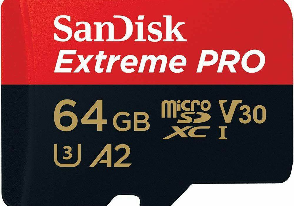 SanDisk microSDXC 64GB 170MB/s read 90MB/s write Extreme Pro A2 Class 10 V30 UHS-I U3 memorijska kartica + SD Adapter (SDSQXCY-064G-GN6MA)