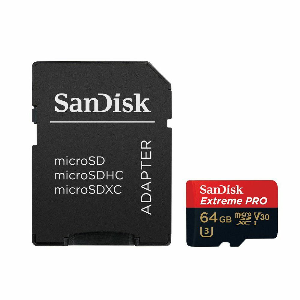 SanDisk microSDXC 64GB 95MB/s + SD Adapter + Rescue Pro Deluxe Extreme Plus V30 UHS-I memorijska kartica (SDSQXWG-064G-GN6MA)