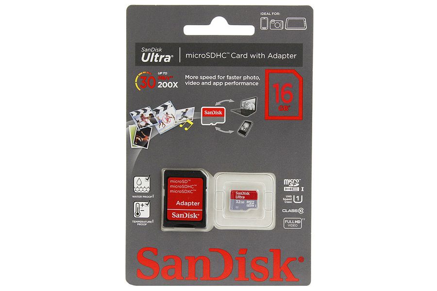 SanDisk Mobile Ultra microSDHC Class 10 16GB Card + SD Adapter SDSDQU-016G-U46A memorijska kartica