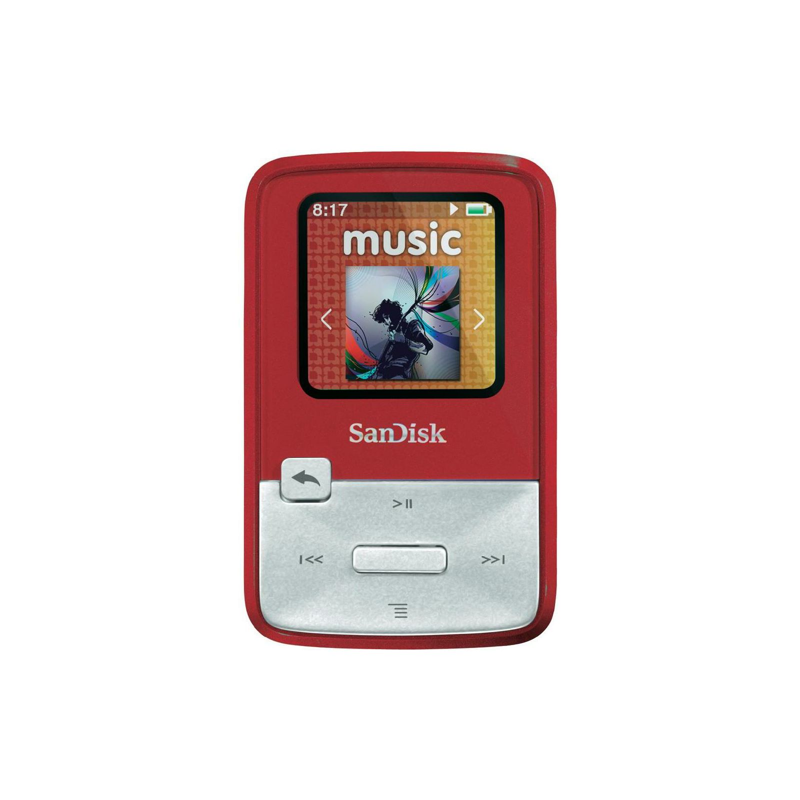 SanDisk Sansa Clip Zip 4GB Red SDMX22-004G-E46R MP3 Player