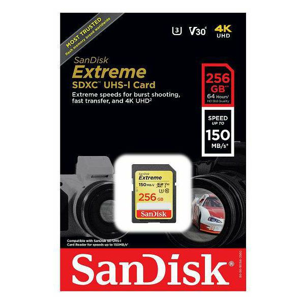 SanDisk SD 256GB 150MB/s Extreme V30 UHS-I U3 memorijska kartica (SDSDXV5-256G-GNCIN)