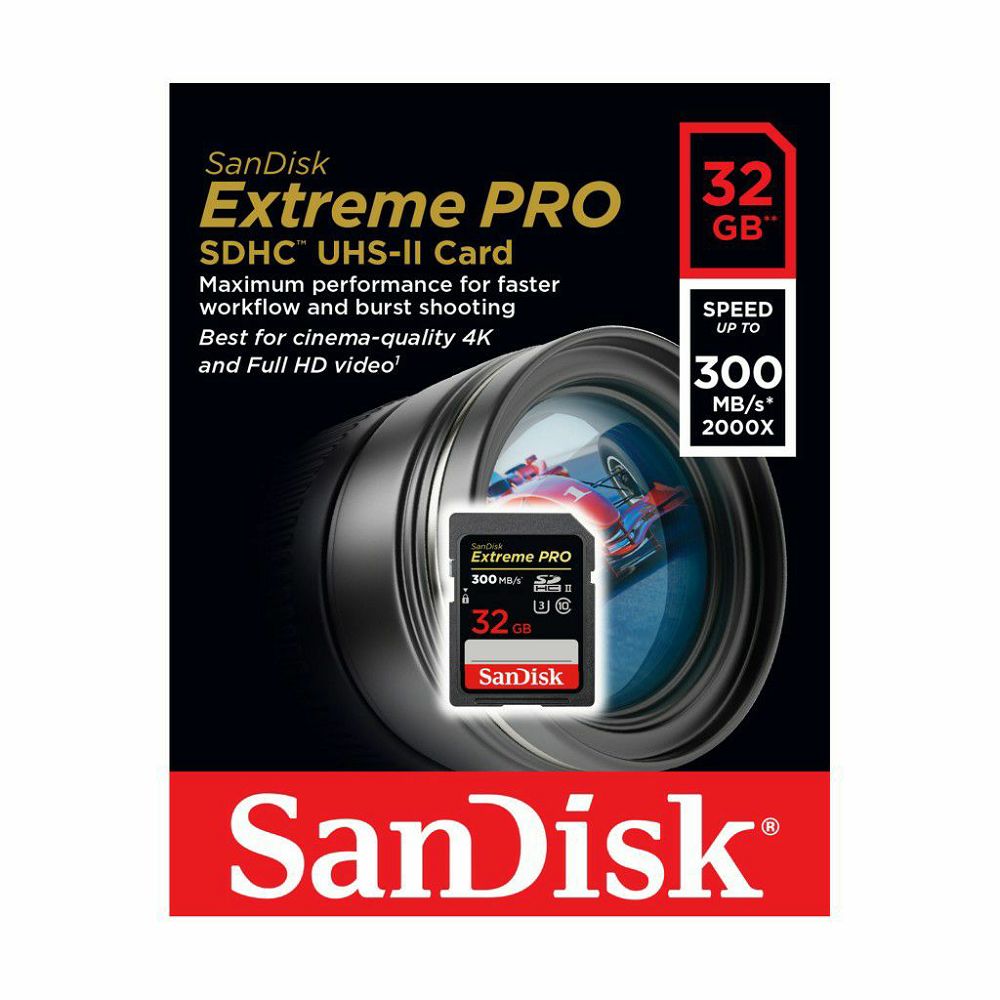 SanDisk SDHC 32GB 300MB/s Extreme Pro UHS-II memorijska kartica (SDSDXPK-032G-GN4IN)