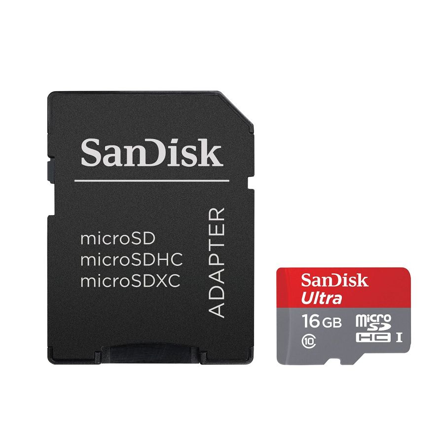 SanDisk Ultra Android microSDHC 16GB + SD Adapter + Memory Zone Android App 48MB/s Class 10 SDSDQUAN-016G-G4A Micro Memory card