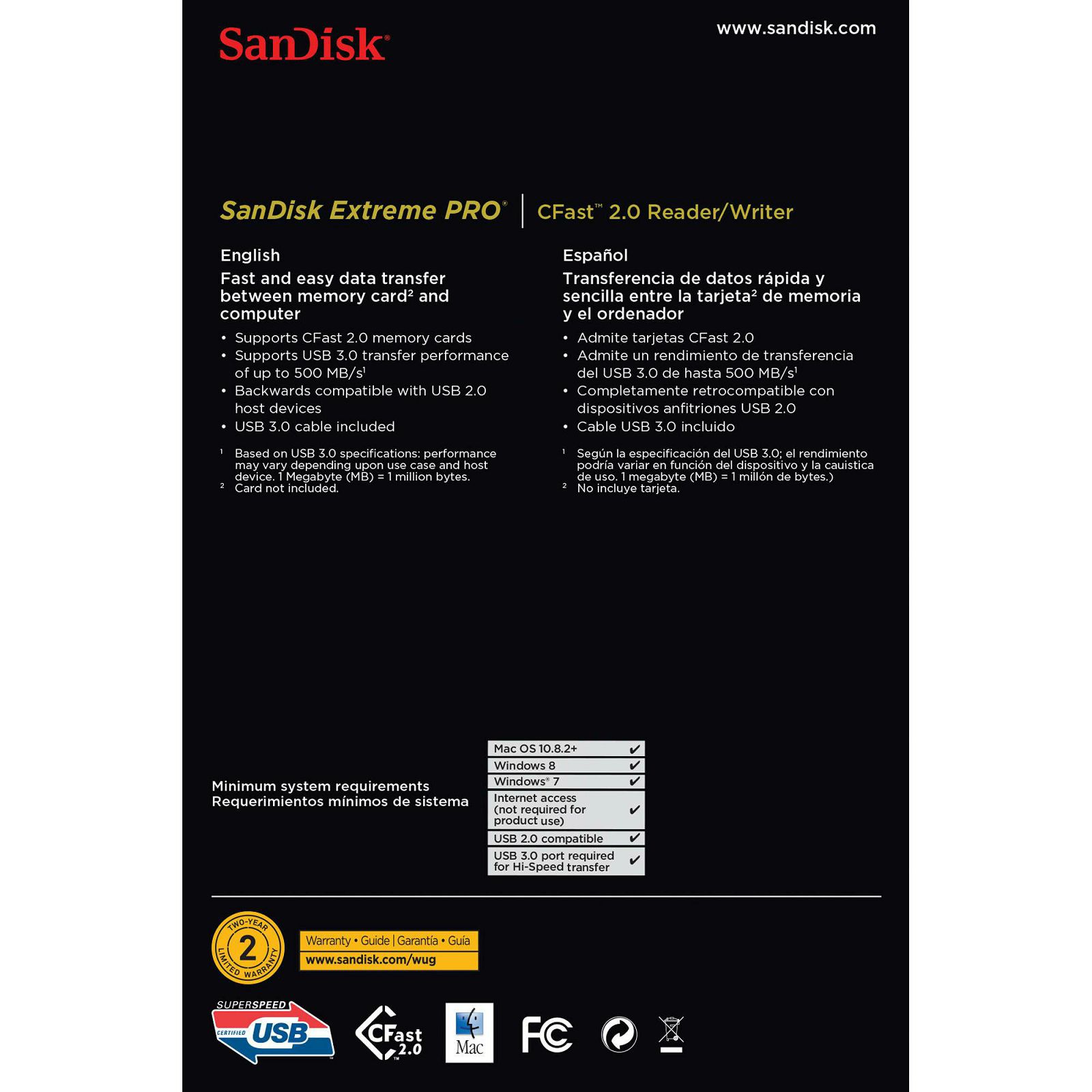 SanDisk USB 3.0 Reader CFast 2.0 up to 500MB/s čitač kartica (SDDR-299-G46)