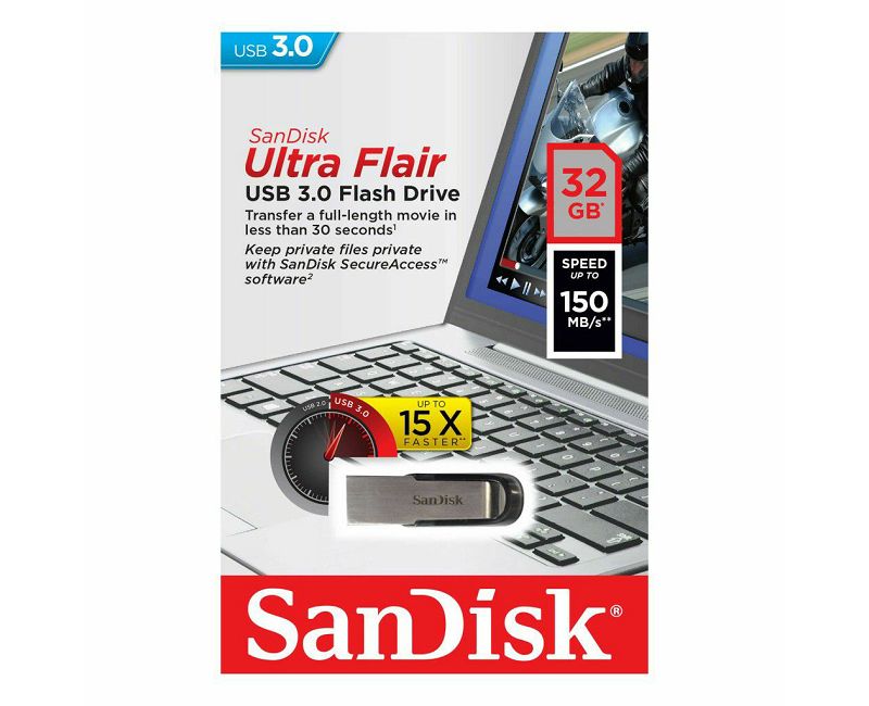 SanDisk usb STICK SDCZ73-032G-G46 Ultra Flair USB 3.0.32GB