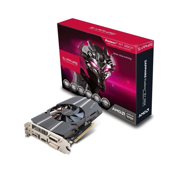 Sapphire R7 260X,  2GB GDDR5, DVI, DP, HDMI