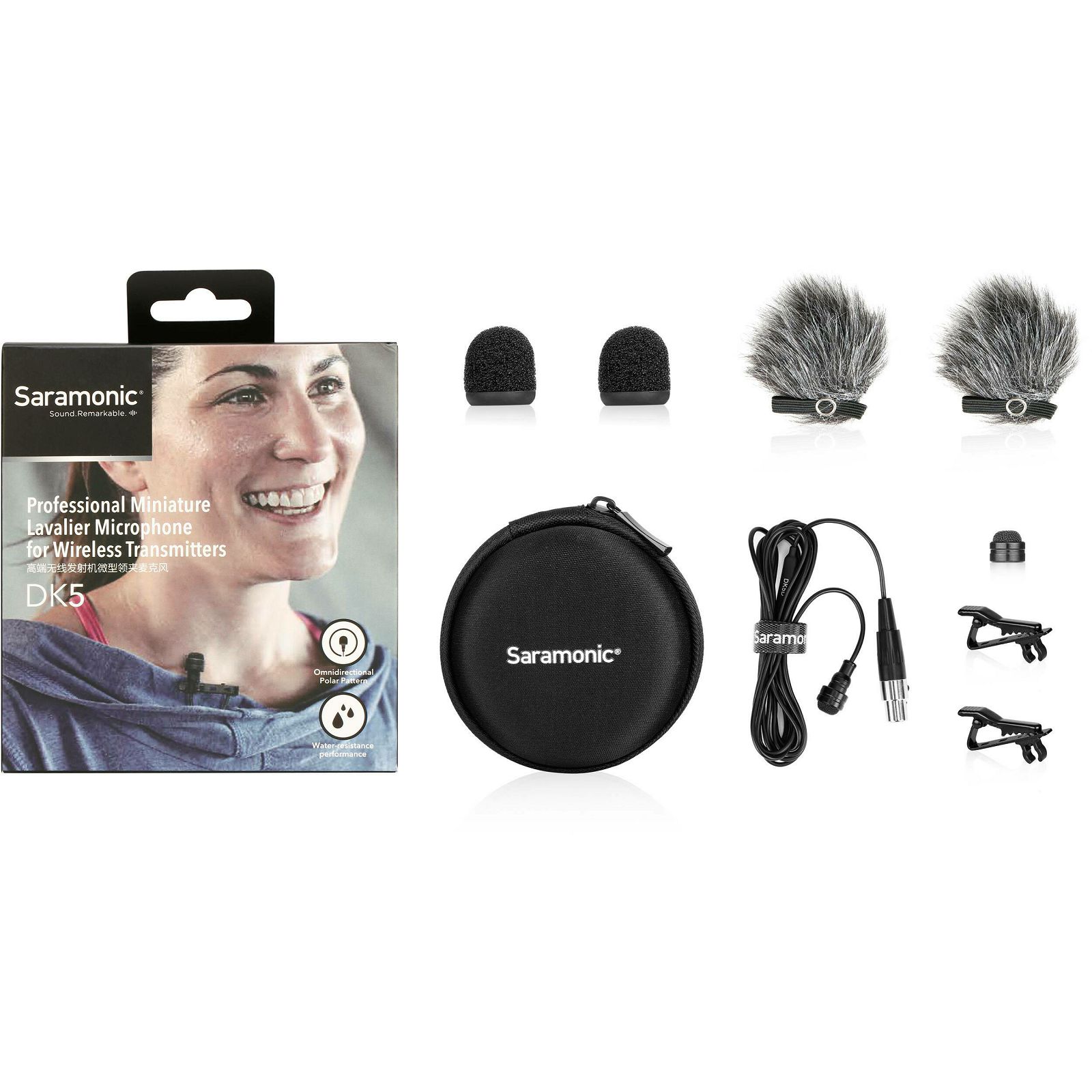 Saramonic DK5D Miniature Waterproof Lavalier Microphone TA5F mini XLR 5-PIN connector vodootporni mikrofon za Letrosonics bežične transmittere