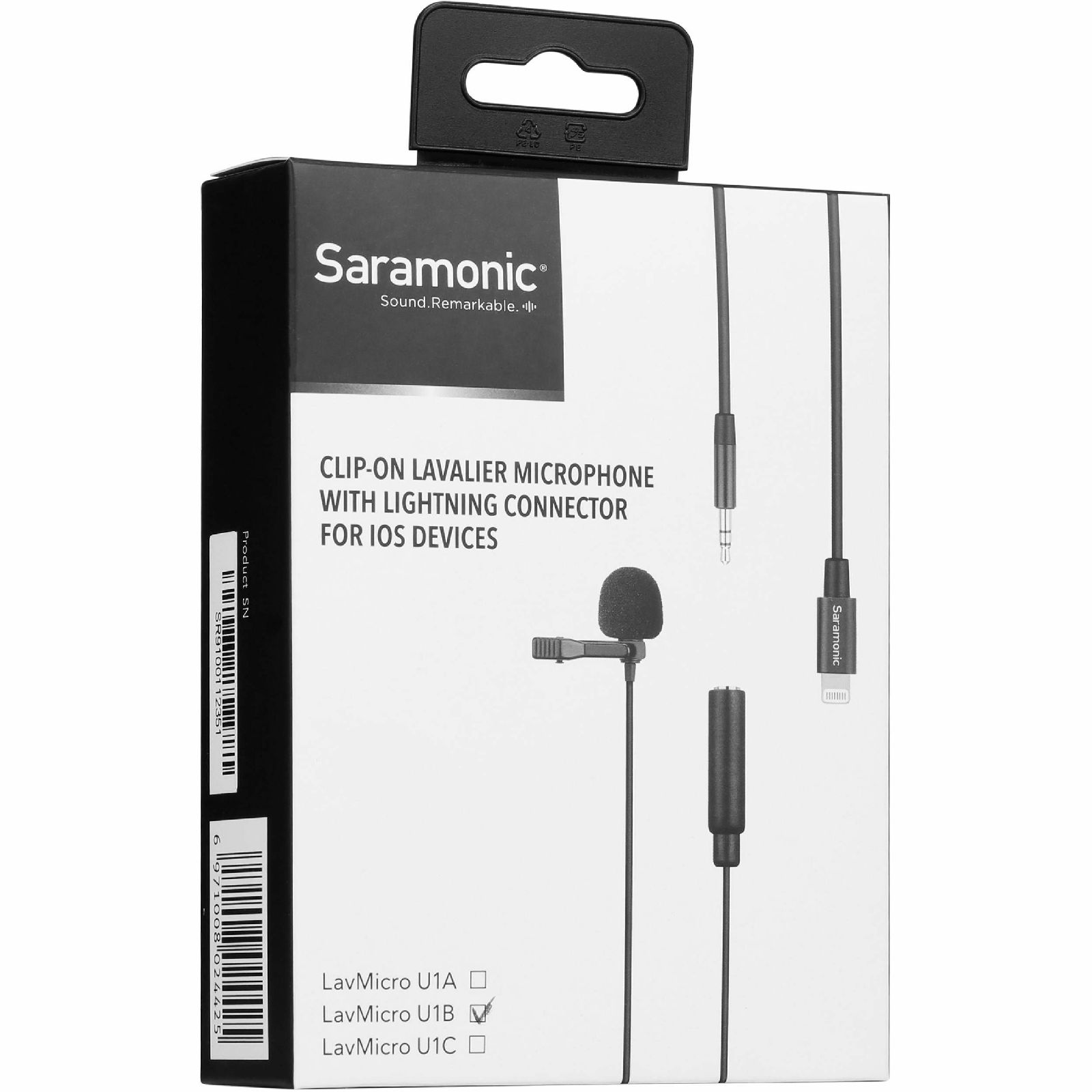 Saramonic LavMicro U1B Lavalier Microphone with detachable lightning connector lavalier mikrofon 6m za iPhone X/8/7/7+/SE/6s/6/5S/5, iPad, iPod Touch