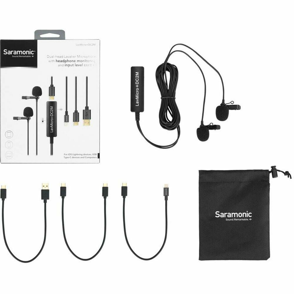 Saramonic LavMicro+DC2M Dual Head Lavalier microphone lavalier mikrofon za smartphone mobitele i računala