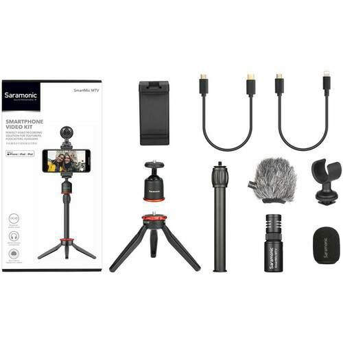 Saramonic SmartMic MTV Smartphone kit za vlogging, streaming i podcastove (mikrofon + mini tripod)