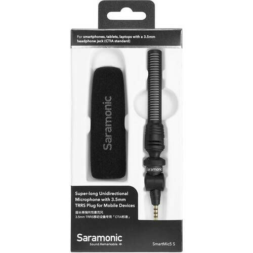 Saramonic SmartMic5S Mini shotgun microphone with 3.5mm TRRS connector