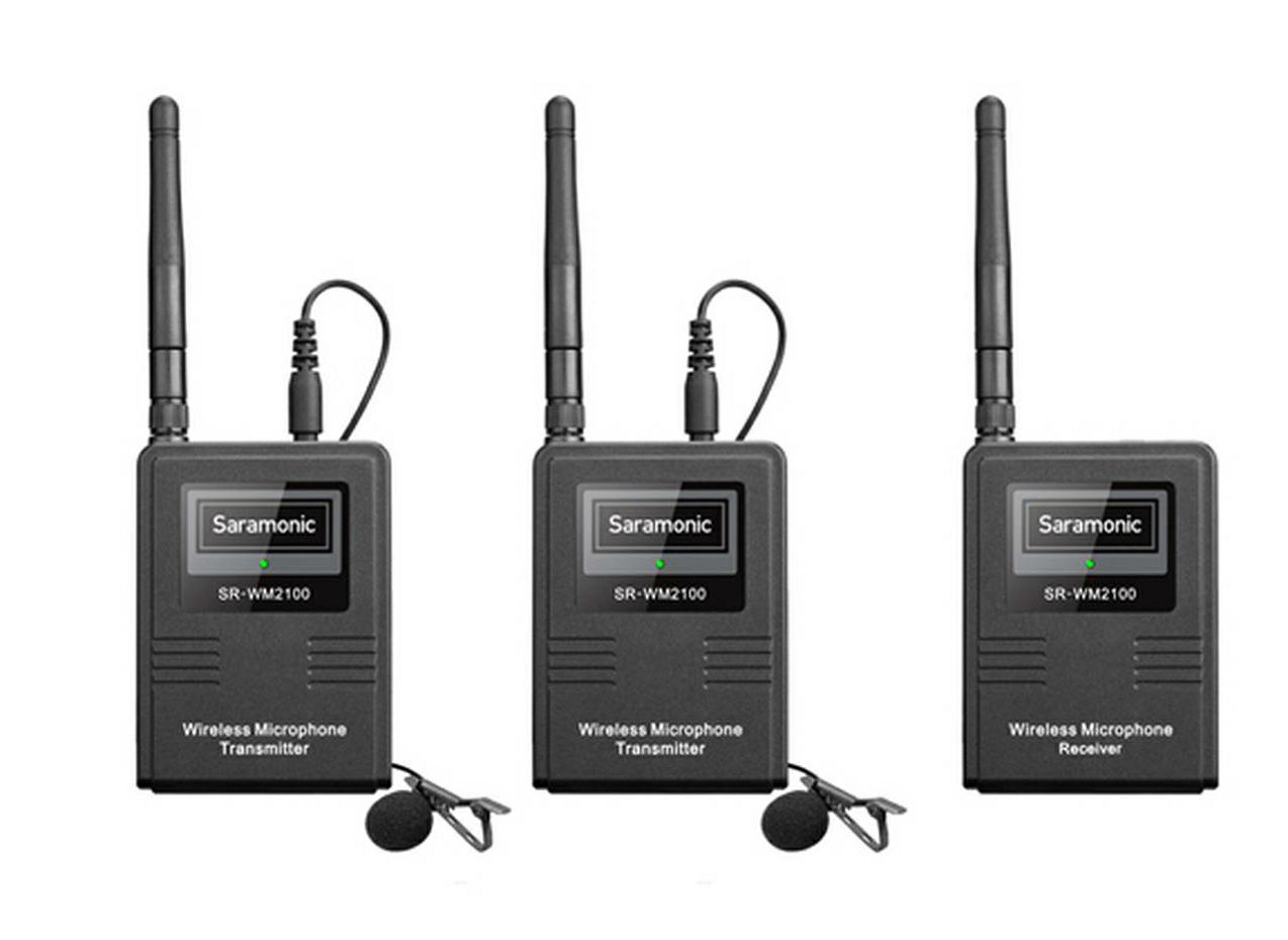 Saramonic SR-WM2100 2.4G Dual Wireless Lavalier System komplet bežični mikrofon (TX + TX + RX)