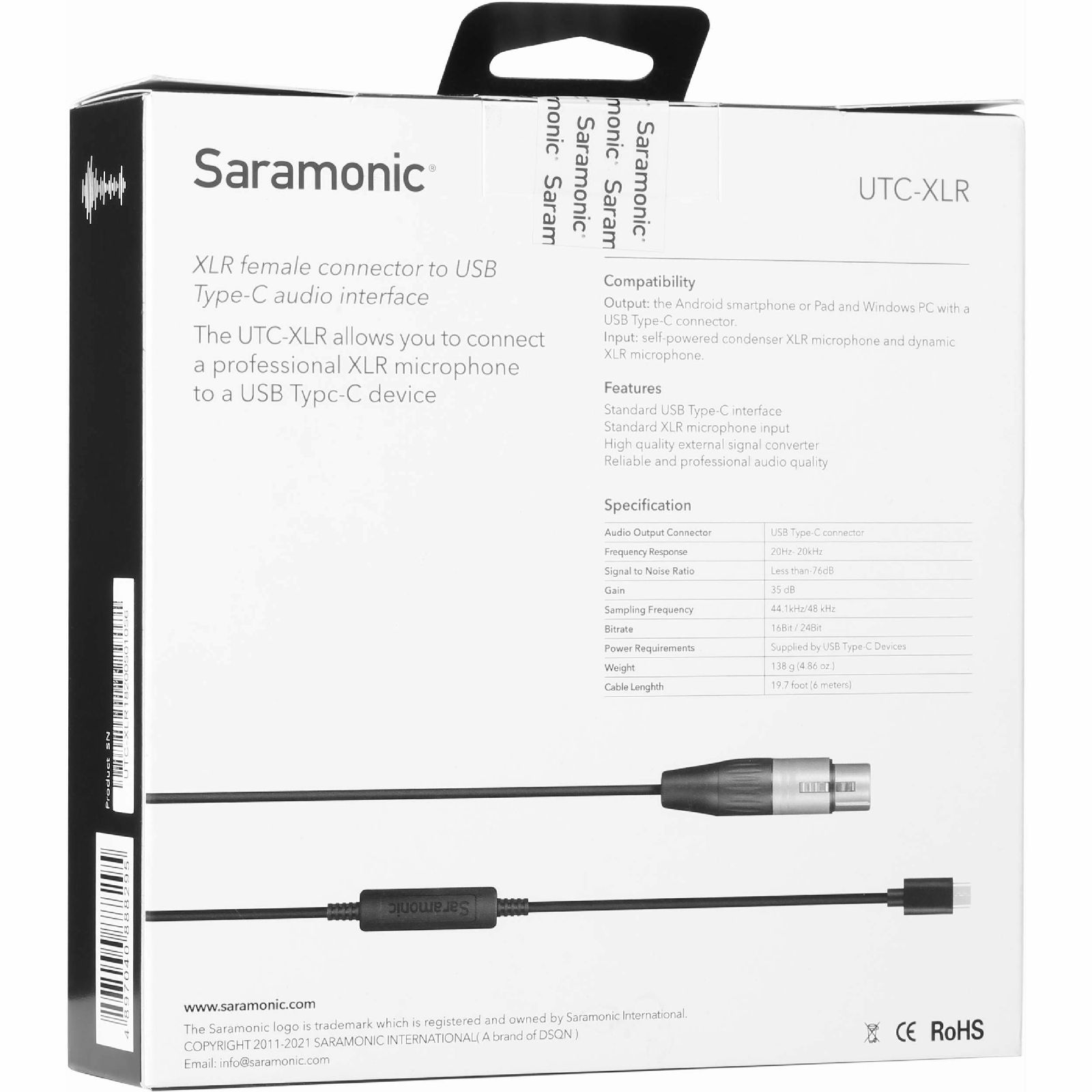 Saramonic UTC-XLR XLR ženski konektor na Apple Lightning audio sučelje