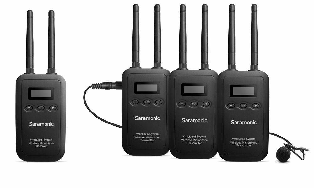 Saramonic VmicLink5 RX+TX+TX+TX 5.8GHz 1 + 3 wireless microphone bežiččni mikrofon komplet