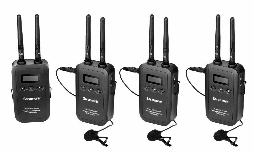 Saramonic VmicLink5 RX+TX+TX+TX 5.8GHz 1 + 3 wireless microphone bežiččni mikrofon komplet