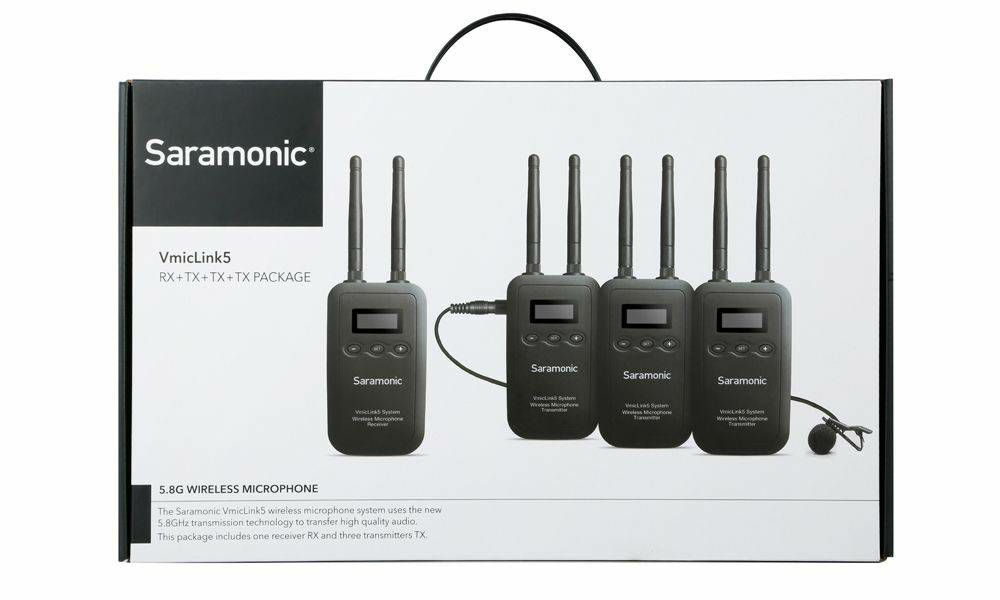 Saramonic VmicLink5 RX+TX+TX+TX 5.8GHz 1 + 3 wireless microphone bežiččni mikrofon komplet
