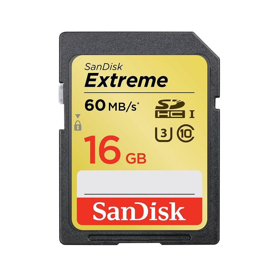 SanDisk Extreme SDHC Card 16GB 60MB/s Class 10 UHS-I SDSDXN-016G-G46