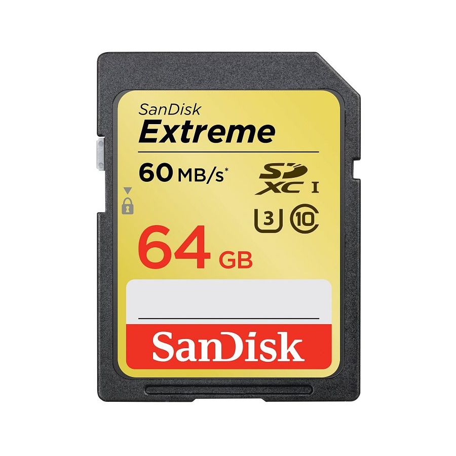 SanDisk Extreme SDXC Card 64GB 60MB/s Class 10 UHS-I SDSDXN-064G-G46