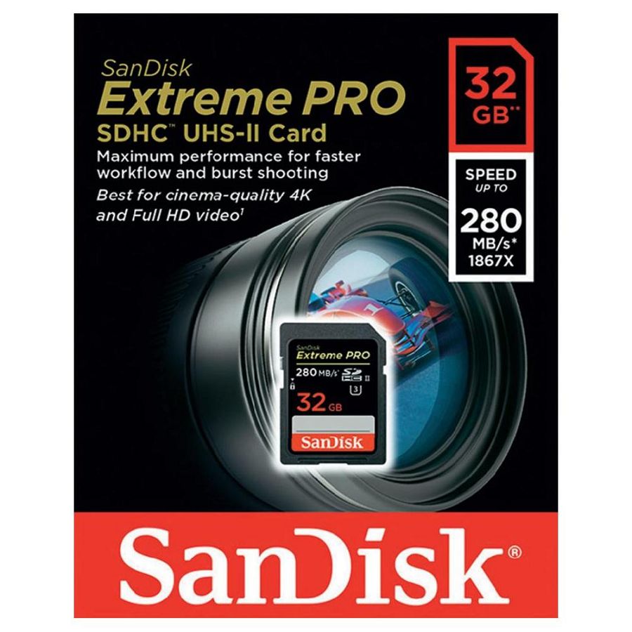 SanDisk Extreme Pro SDHC 32GB 280MB/s UHS-II SDSDXPB-032G-G46 memorijska kartica