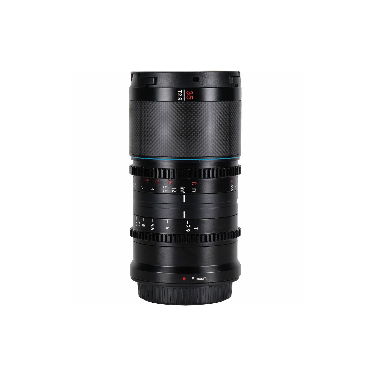 Sirui 35mm T2.9 1.6x Carbon Fiber Full-frame Anamorphic objektiv za Sony E-mount (Blue Flare) (Saturn E35B)