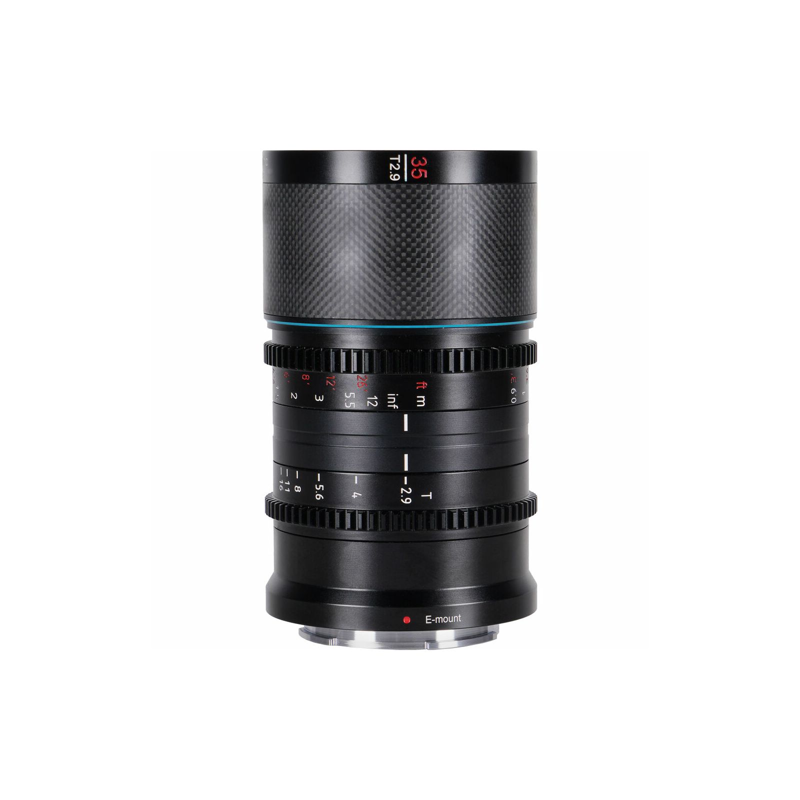 Sirui 35mm T2.9 1.6x Carbon Fiber Full-frame Anamorphic objektiv za Sony E-mount (Blue Flare) (Saturn E35B)