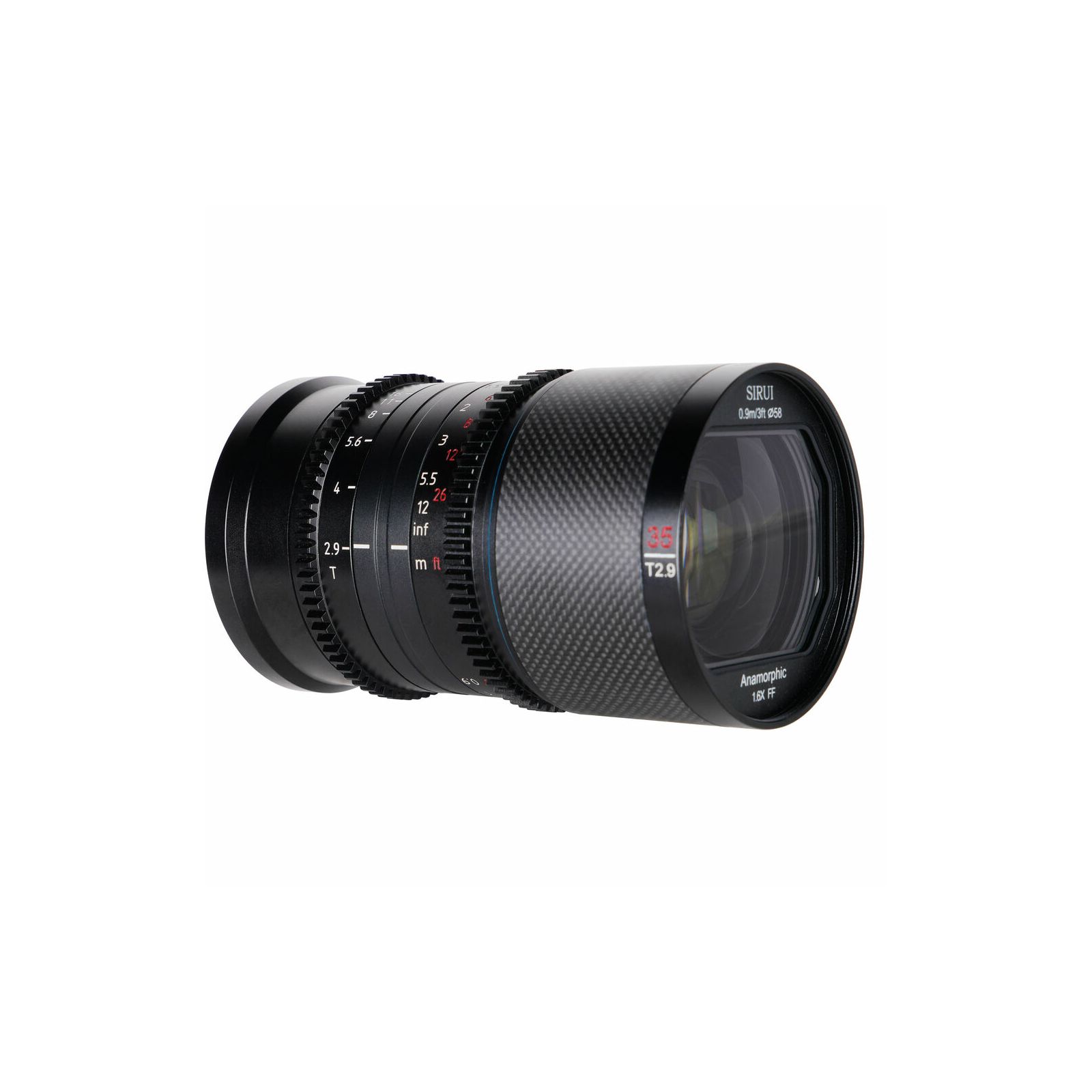 Sirui 35mm T2.9 1.6x Carbon Fiber Full-frame Anamorphic objektiv za RF (Neutral Flare) (Saturn R35N)