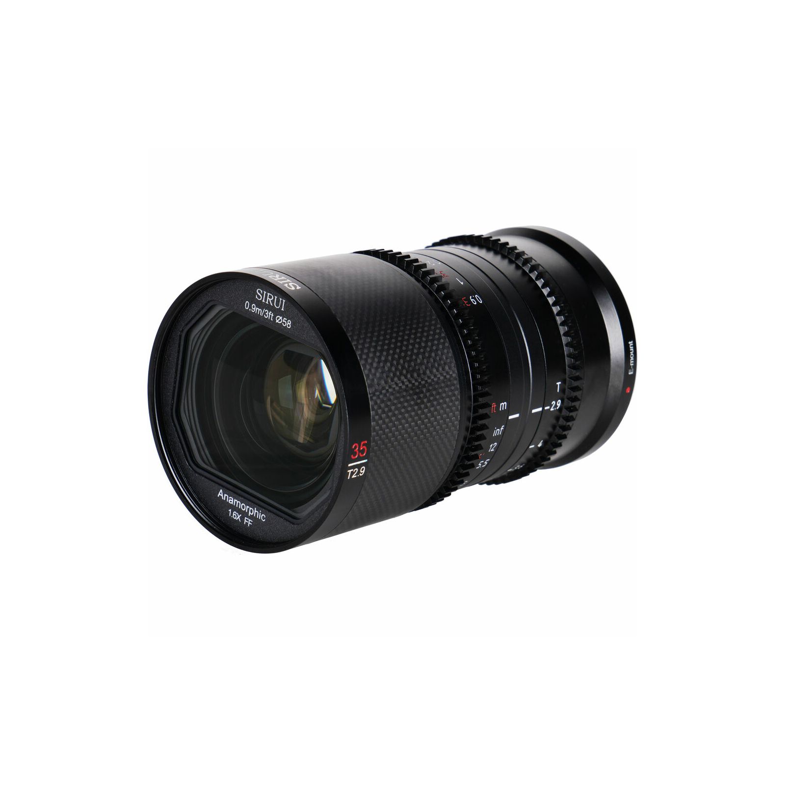 Sirui 35mm T2.9 1.6x Carbon Fiber Full-frame Anamorphic objektiv za RF (Neutral Flare) (Saturn R35N)