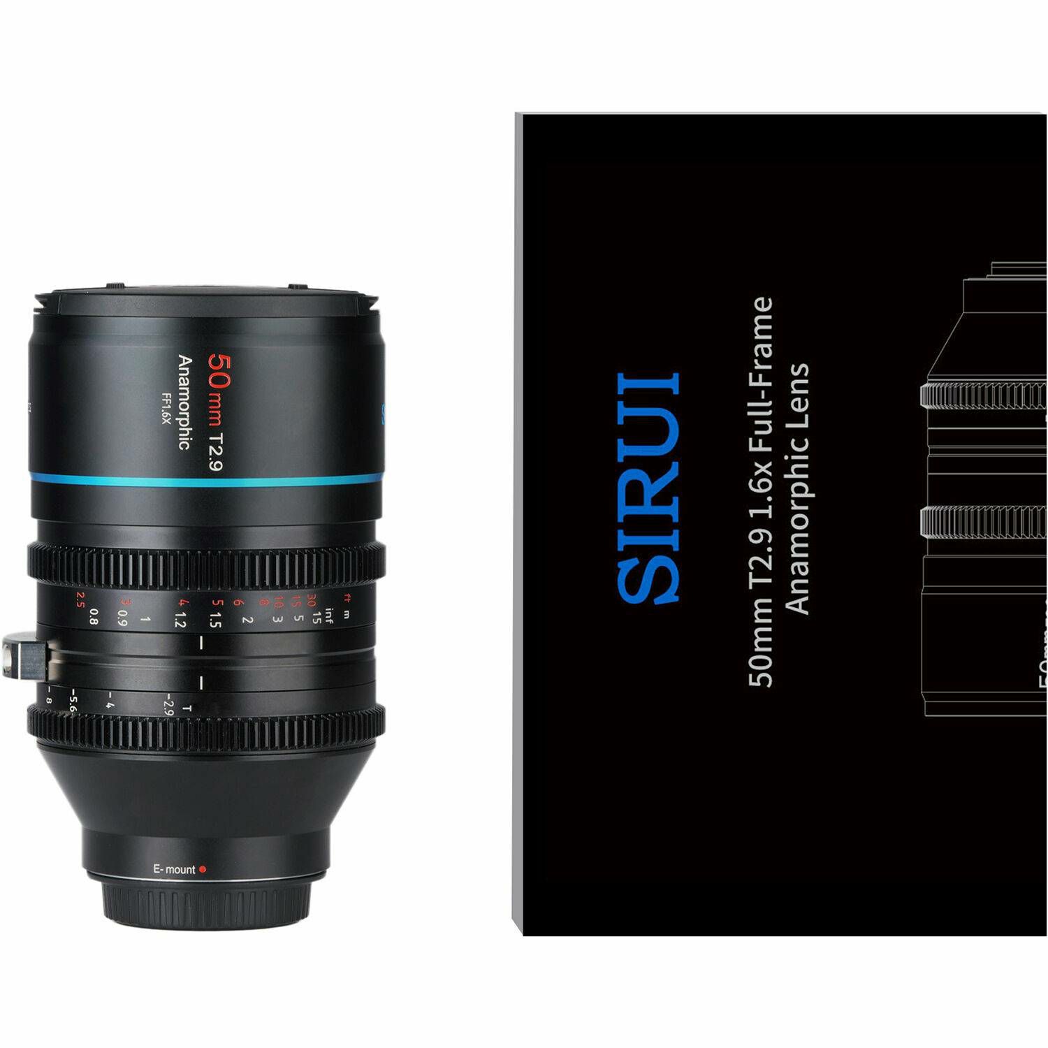 Sirui 50mm T2.9 1.6x Full-Frame Anamorphic lens objektiv za Canon RF (Venus R50)