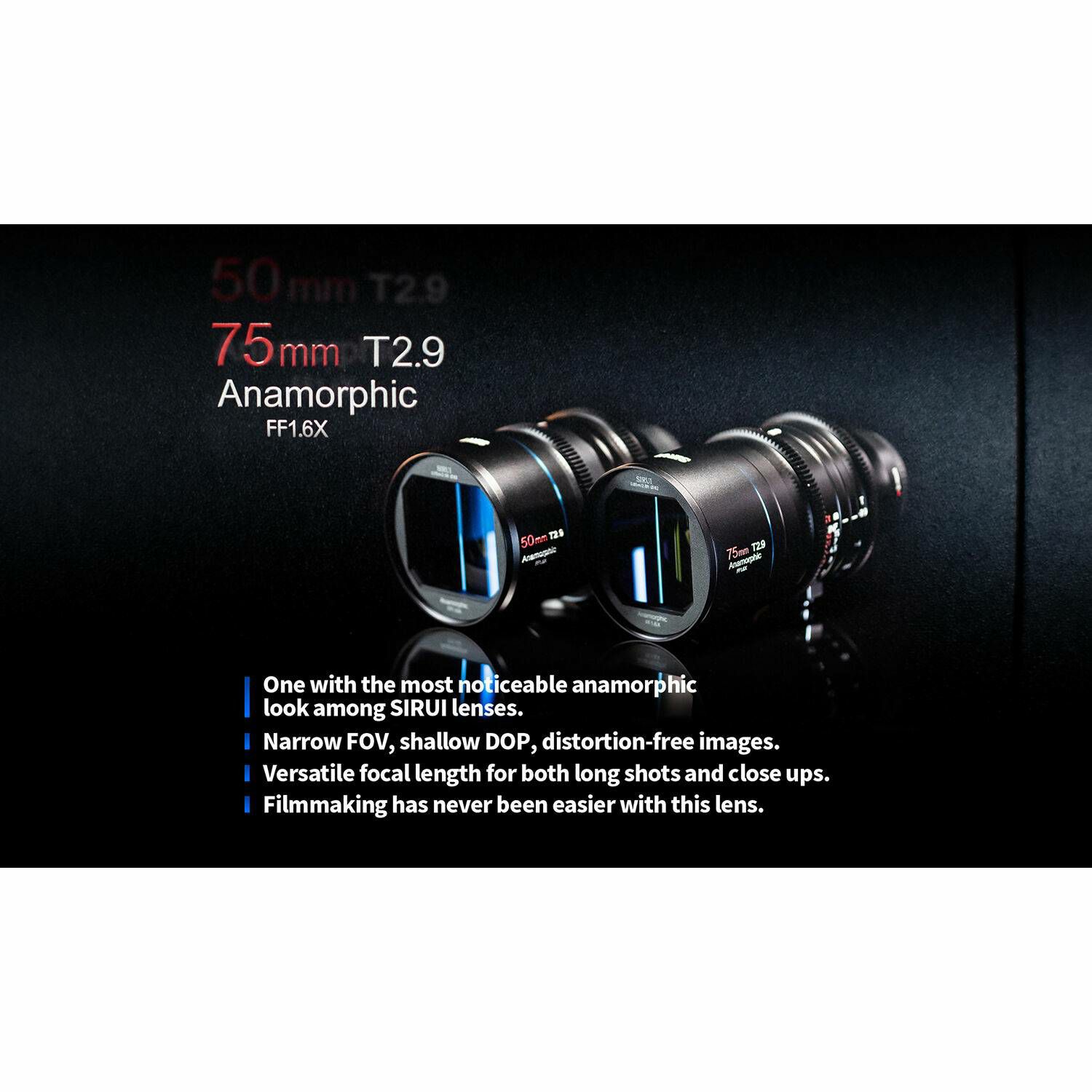 Sirui 75mm T2.9 1.6x Anamorphic lens Venus L75 objektiv za Panasonic Leica L-mount