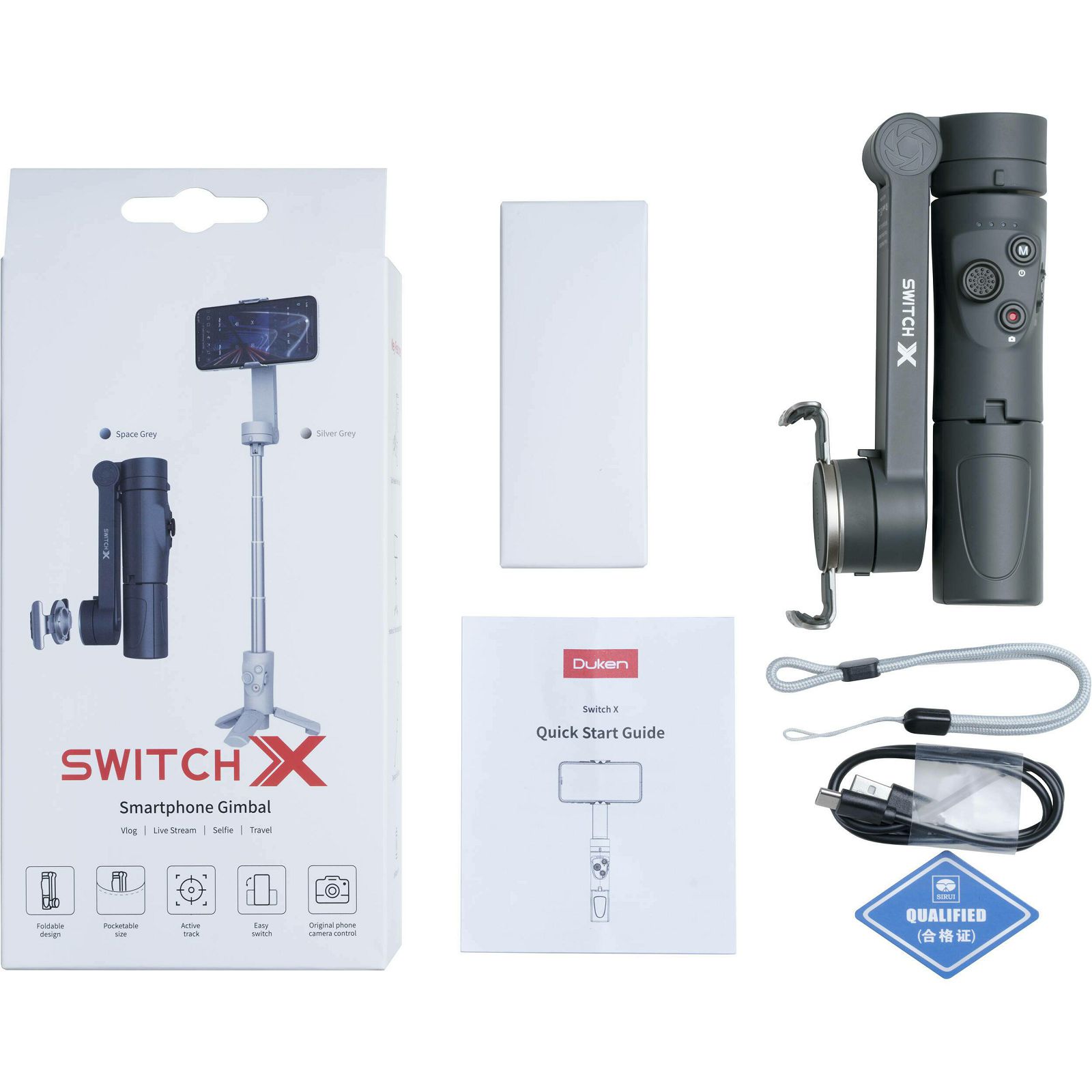 Sirui Duken DK-SD Switch X Smartphone Stabilizer Gimbal Selfie Stick (Dark Gray)