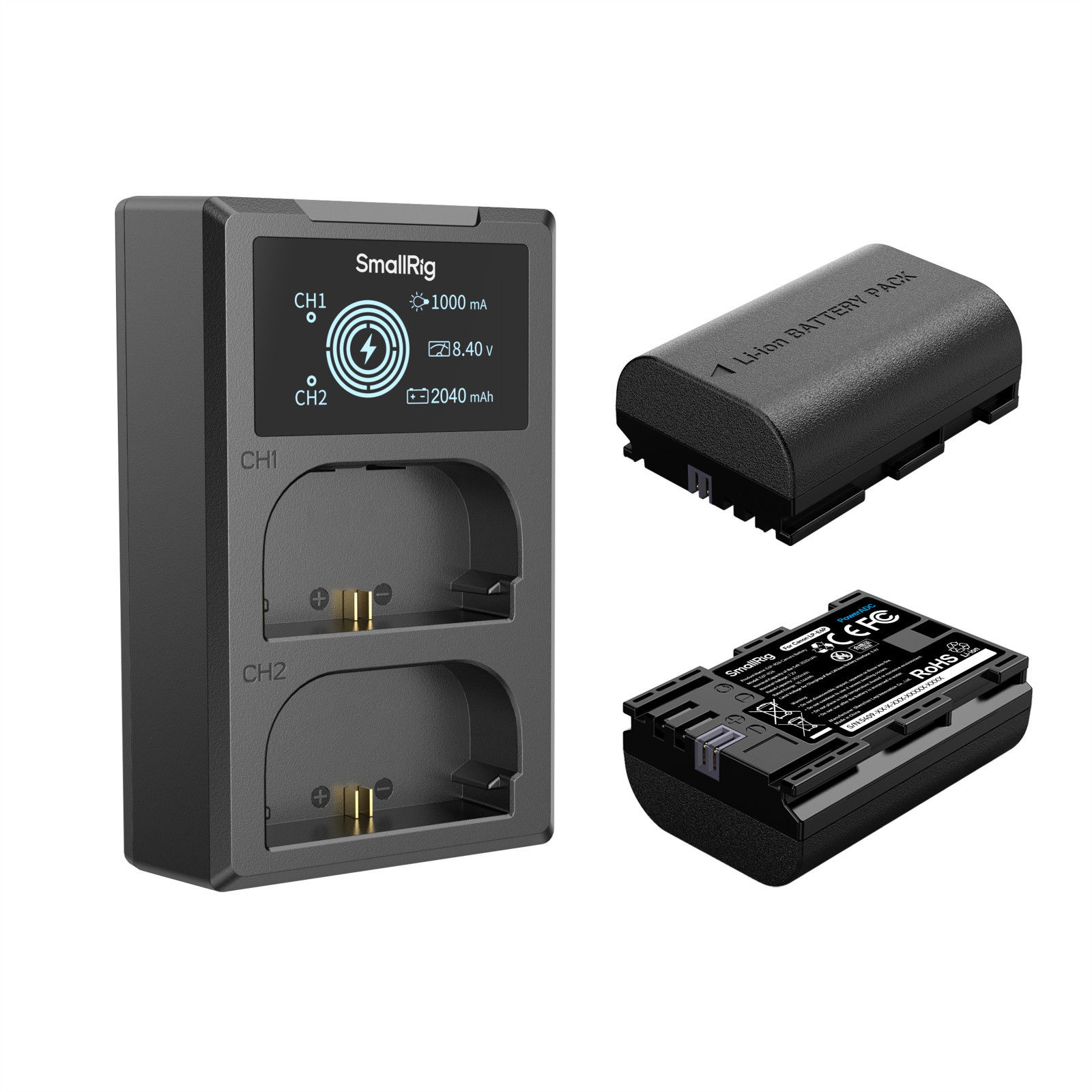 SmallRig LP-E6P, 5409 kit, 2520mAh, 18.14Wh, 7.2V, 2x baterija + USB punjač komplet