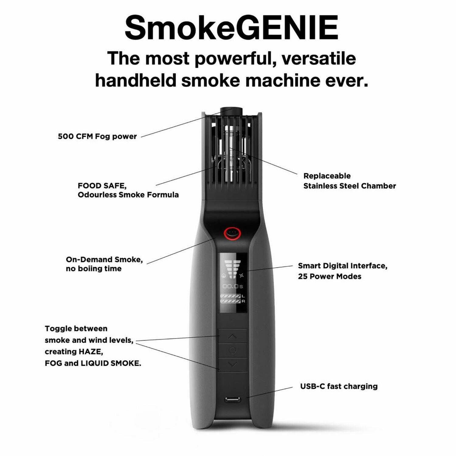 SmokeGENIE Handheld Professional Smoke Machine Pro Pack efekt dim mašina