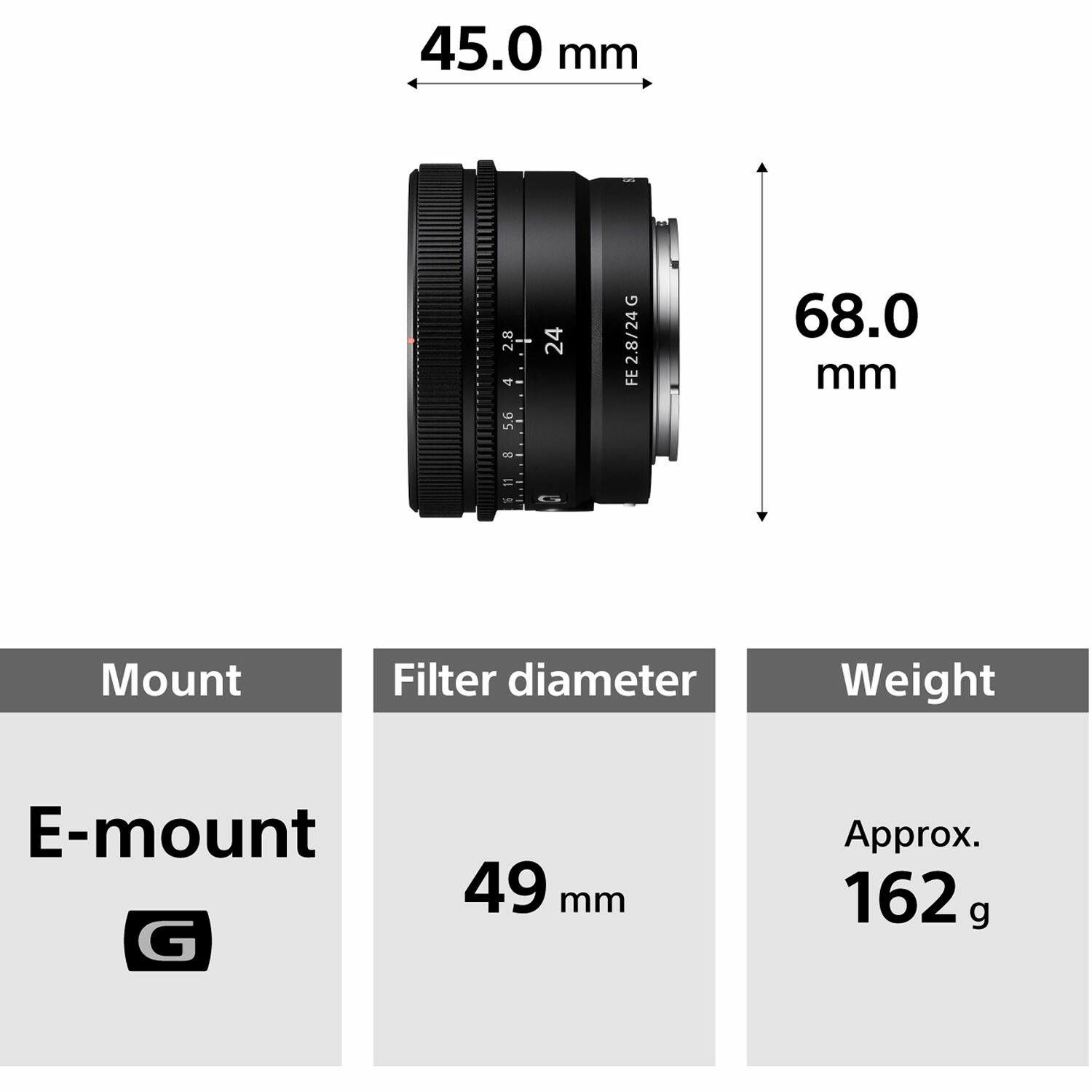 Sony FE 24mm f/2.8 G širokokutni objektiv za E-Mount SEL-24F28G SEL24F28G (SEL24F28G.SYX)