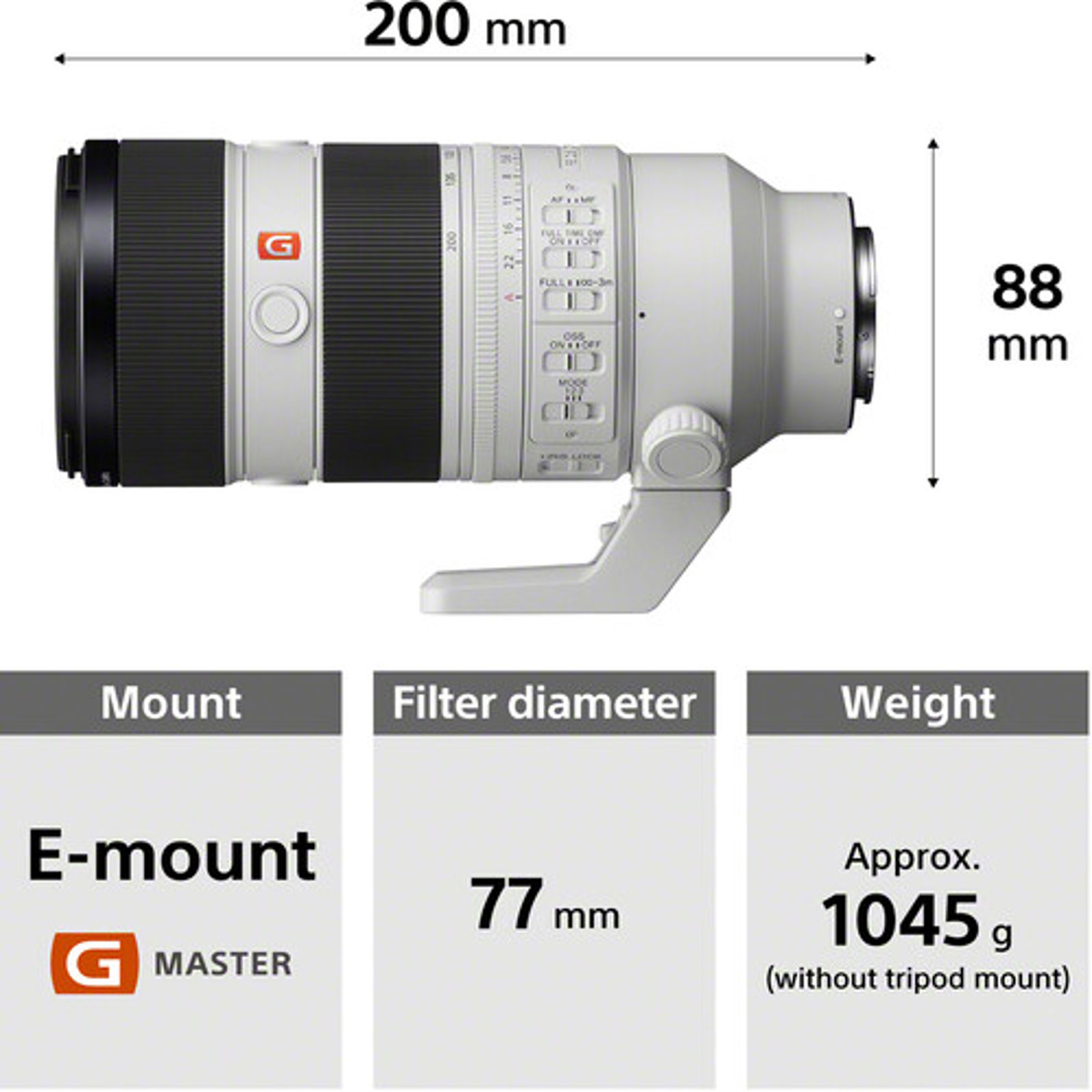 Sony FE 70-200mm f/2.8 GM OSS II portretni telefoto objektiv za E-mount 70-200 F2.8 2.8 f/2,8 G Master SEL-70200GM2 SEL70200GM2 (SEL70200GM2.SYX)