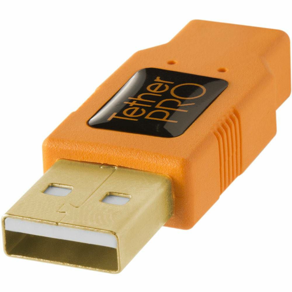 Tether Tools TetherPro USB 2.0 to Micro-B 5-Pin, 15' (4.6m), ORG (CU5430ORG)