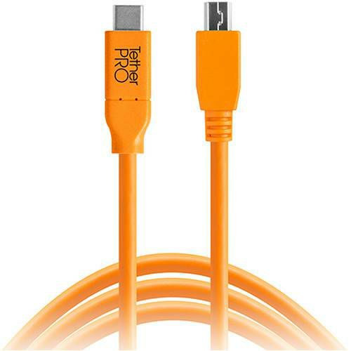 Tether Tools TetherPro USB-C to 2.0 Mini-B 5-Pin, 15' (4.6m) ORG (CUC2415-ORG)