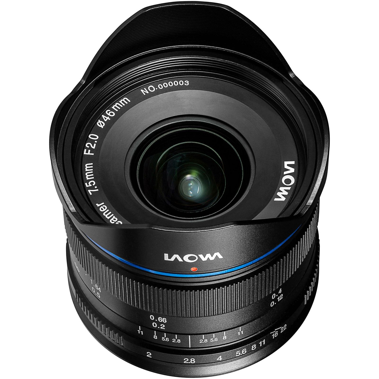 Venus Optics Laowa 7.5mm f/2 Standard Black crni ultra širokokutni objektiv za Olympus Panasonic MFT micro4/3"