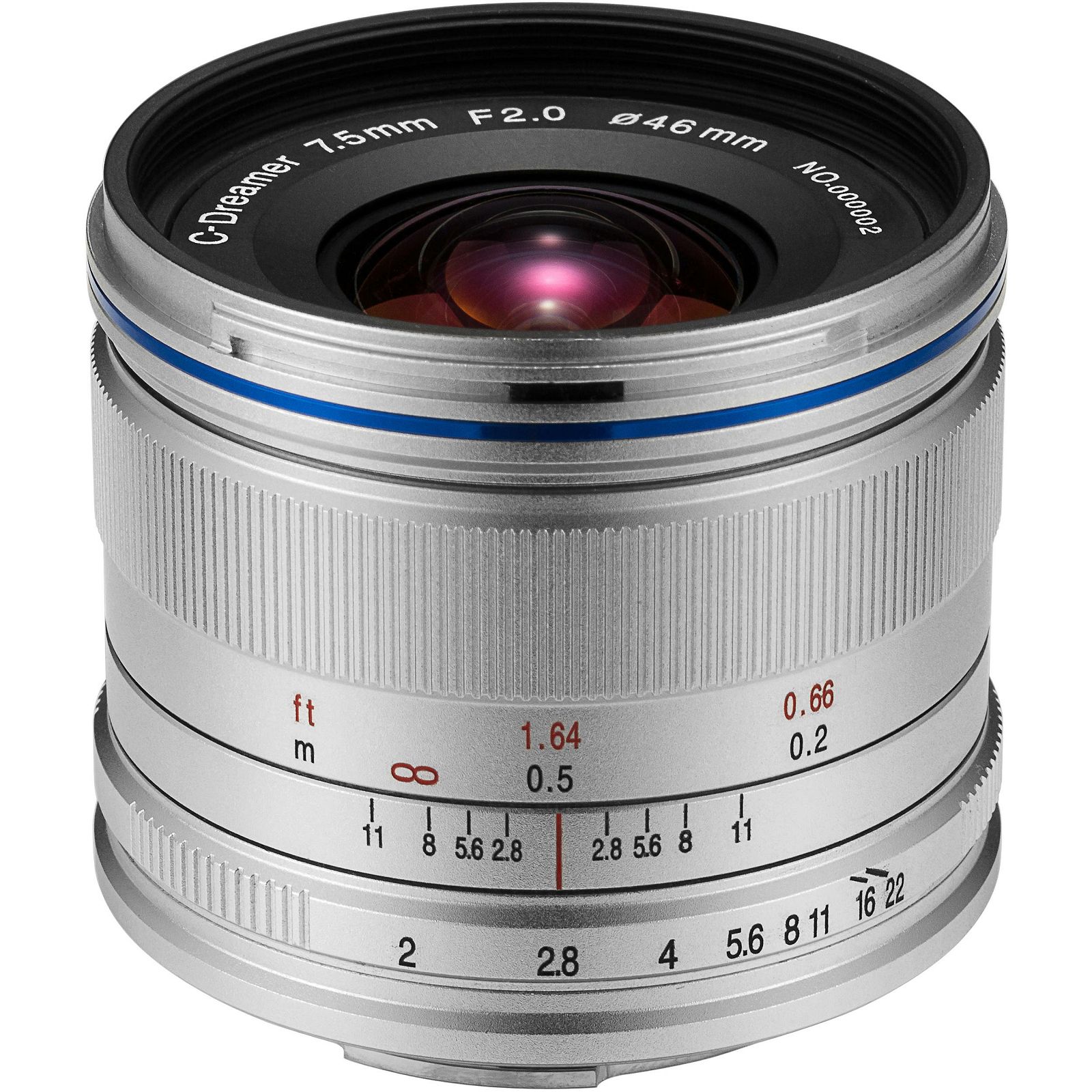 Venus Optics Laowa 7.5mm f/2 Standard Silver Srebreni ultra širokokutni objektiv za Olympus Panasonic MFT micro4/3"