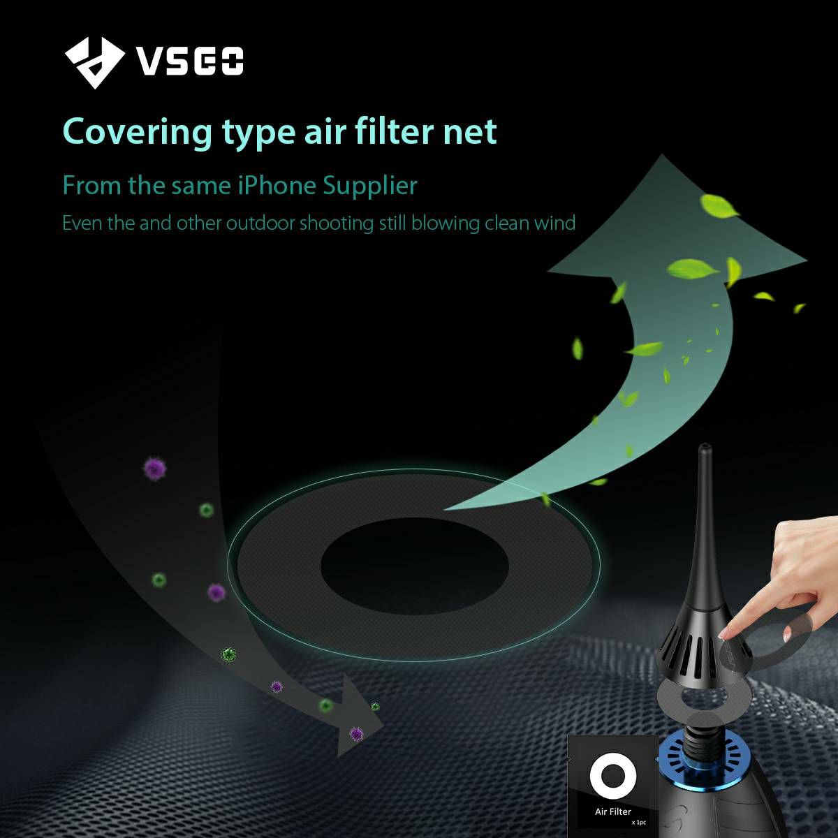 VSGO V-B02E AIR-Move Air Blower Dust Filter puhalica pumpica za ispuhivanje i čišćenje fotoaparata i objektiva