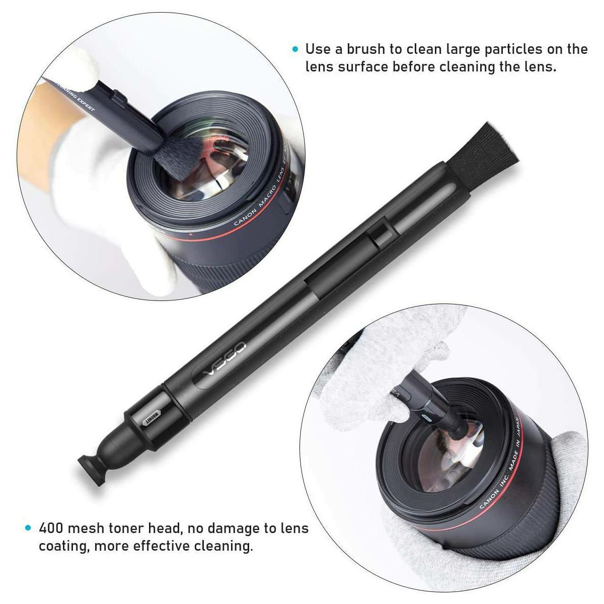 VSGO V-P03E Power-switch Lens Pen olovka s grafitom za čišćenje objektiva i optike s kompletom rezervnih nastavaka