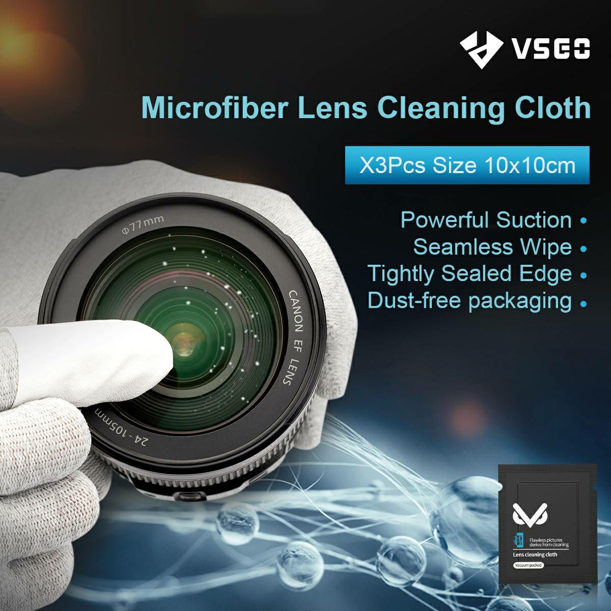 VSGO VS-A1E Portable Lens Cleaning Kit set za čišćenje fotoaparata i objektiva (1x air blower + 3x mikrofibra + 2x maramice + 1x 2ml tekućina + 1x futrola)