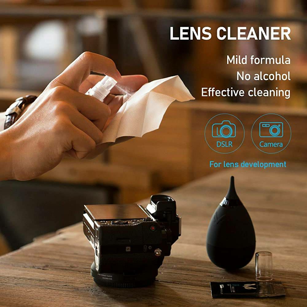 VSGO VS-A2E Professional Lens Cleaning Kit set za čišćenje fotoaparata i objektiva (1x air blower + 8x mikrofibra + 5x maramice + 1x 3ml tekućina + 1x četka + 8x štapići + 1x futrola)