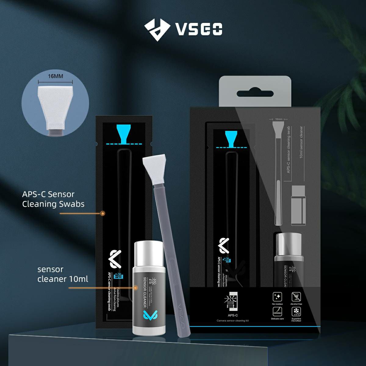 VSGO VS-S02E Sensor Cleaning Rod Kit 10x špahtlica i 1x10ml tekućina za čišćenje APS-C senzora