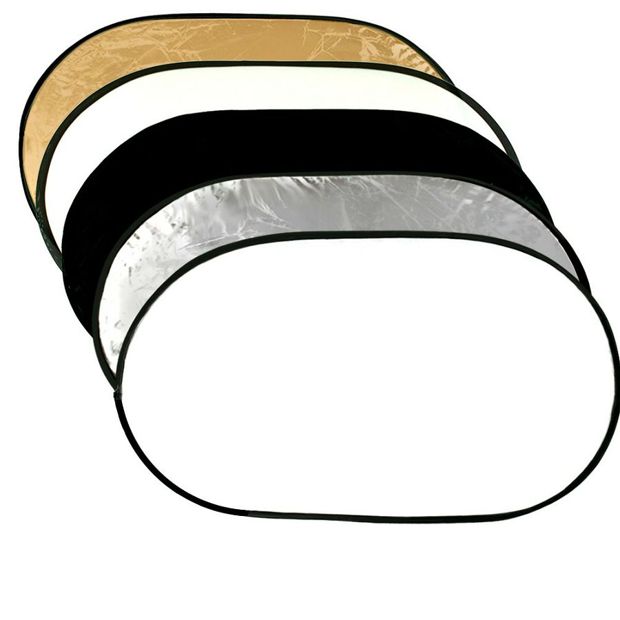 Weifeng dosvjetljivač 5u1 100x160cm reflektor crna, bijela, zlatna, srebrena, transparentni 5-in-1 Collapsible Reflector Disc