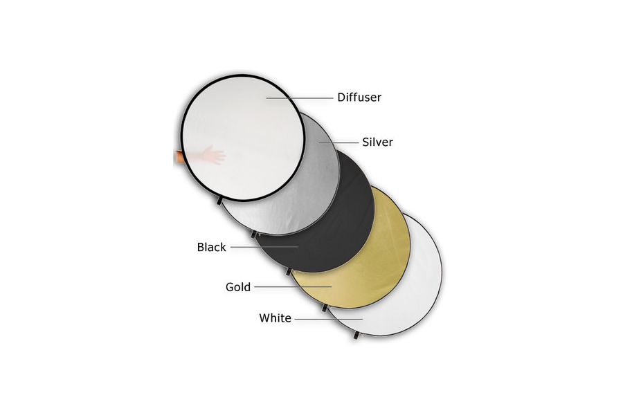 Weifeng dosvjetljivač 5u1 110cm zlatni srebreni crni bijeli transparentni disk reflektirajući 1100mm reflektor difuzor crna bijela zlatna srebrena 5-in-1 Collapsible Circular R