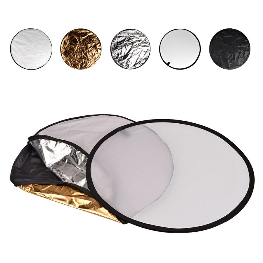 Weifeng dosvjetljivač 5u1 110cm zlatni srebreni crni bijeli transparentni disk reflektirajući 1100mm reflektor difuzor crna bijela zlatna srebrena 5-in-1 Collapsible Circular R